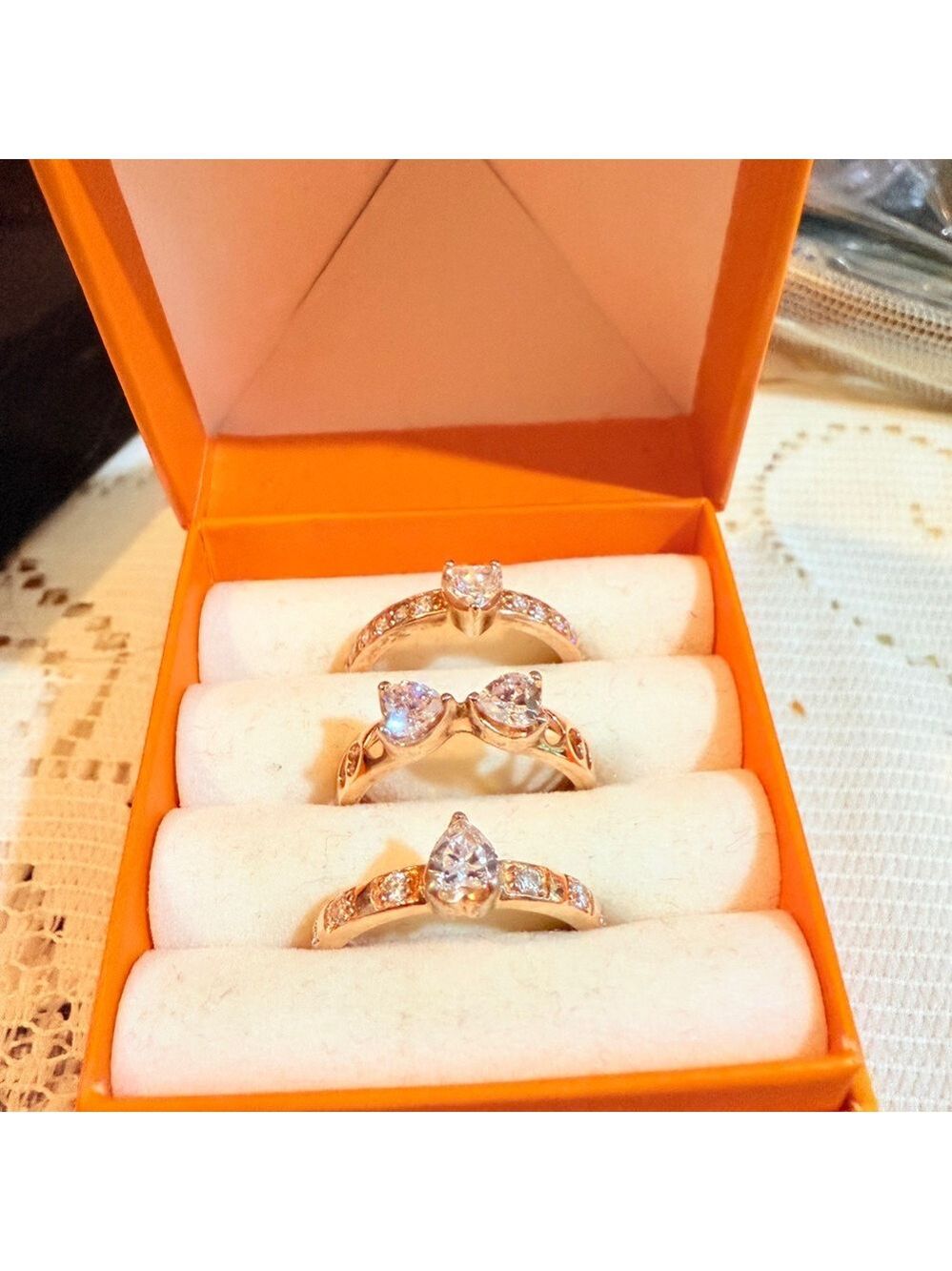 Stunning Gold Women's Ring Trio